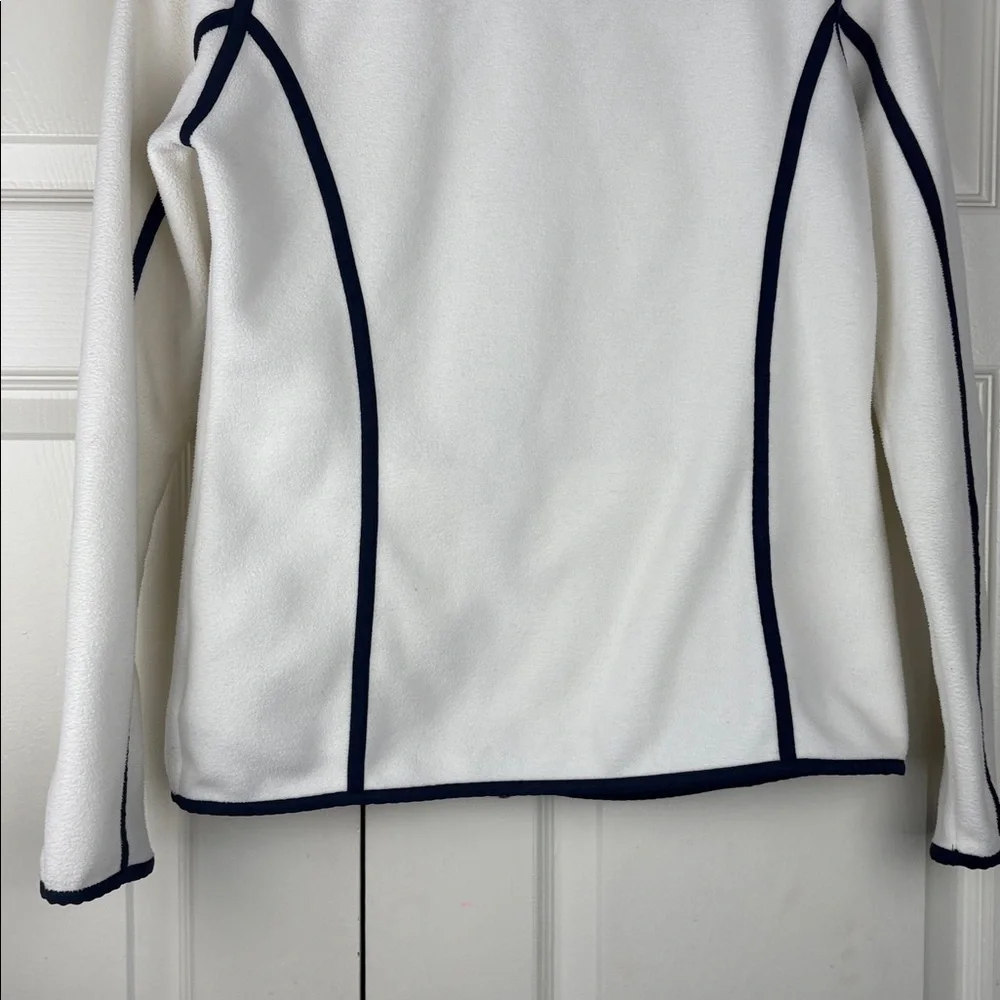 Bogner Sport White Fleece Jacket Navy Piping Full Zip Size M - Picture 9 of 9